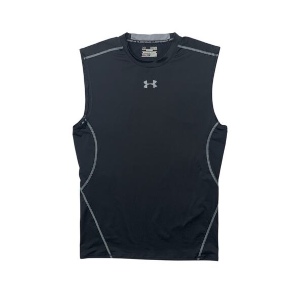 Under Armour Compression Tank Top Mens XL Black Heatgear Base Layer Football - Picture 1 of 8